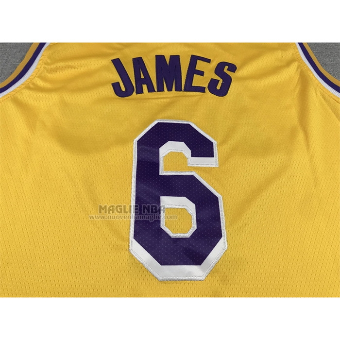 Maglia
 LeBron James NO 6 Los Angeles Lakers Icon 2022-23 Giallo
